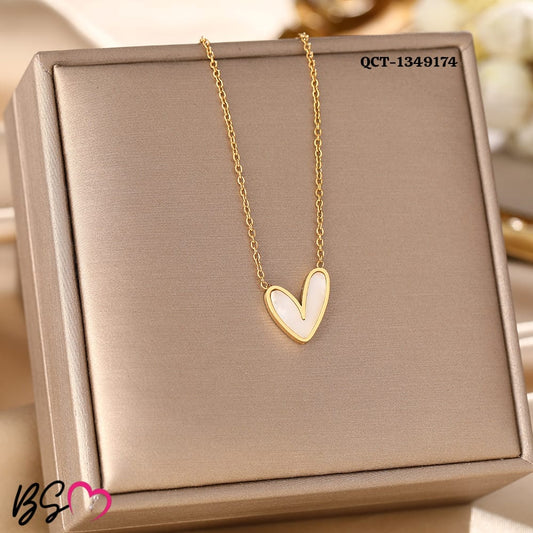 QCT-174 Mini Heart Stainless Steel Necklace
