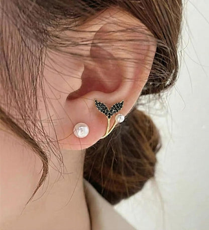 Korean Fish Tail Earrings – BLACK